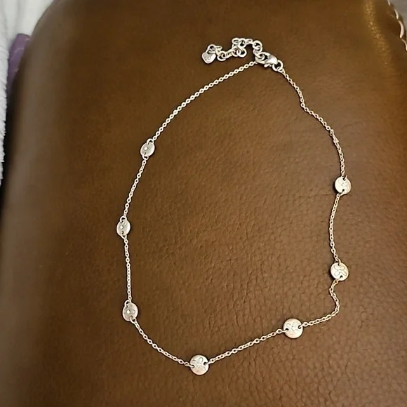 BRIGHTON Dainty Floral Crystal Station Chain Necklace - Picture 2 of 6